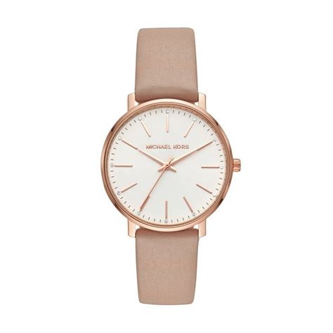 michael kors pyper rose gold-tone and leather watch|Pyper Rose Gold.